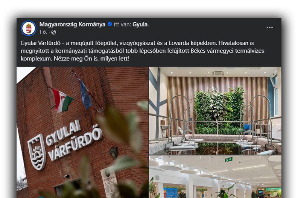 Gyuláról posztolt a Kormány