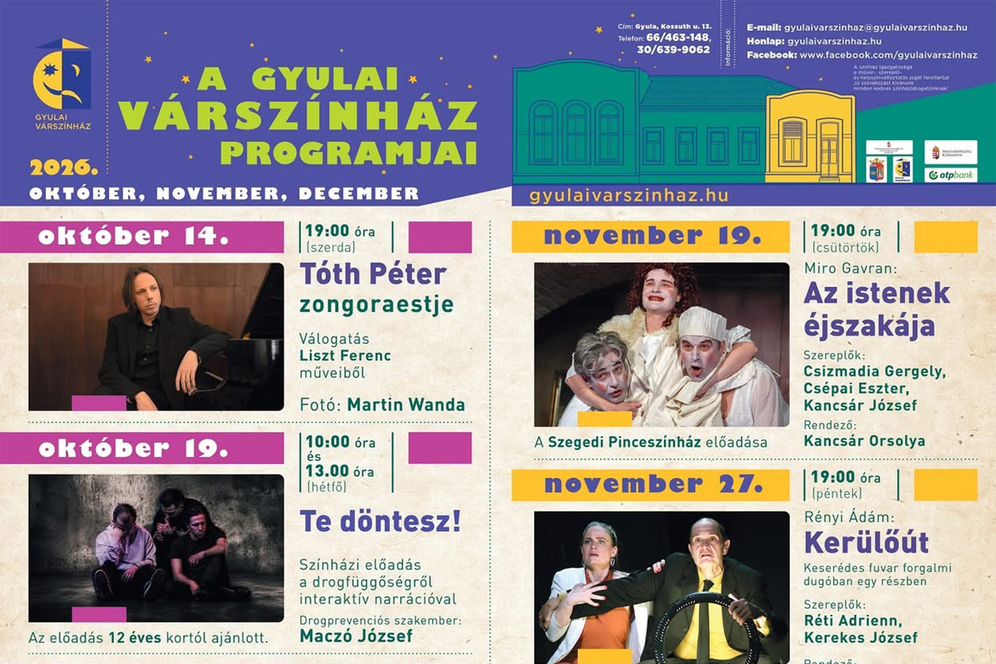 Gyulai Várszínház őszi programok