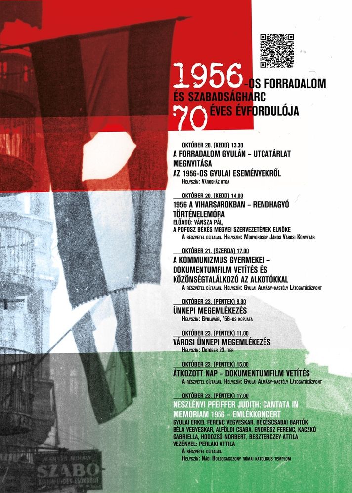 Gyulai programok az 1956-os forradalom és szabadságharc 70. évfordulóján